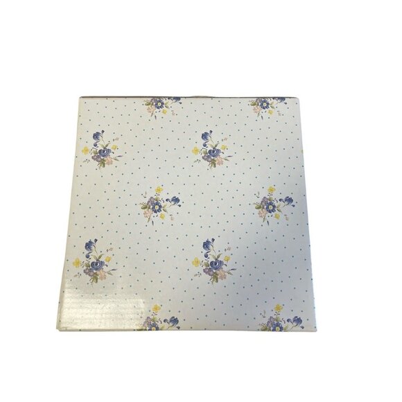 Nikko Square Floral Serving Plate With Blue Peony & Yellow Flower Design - Picture 2 of 2